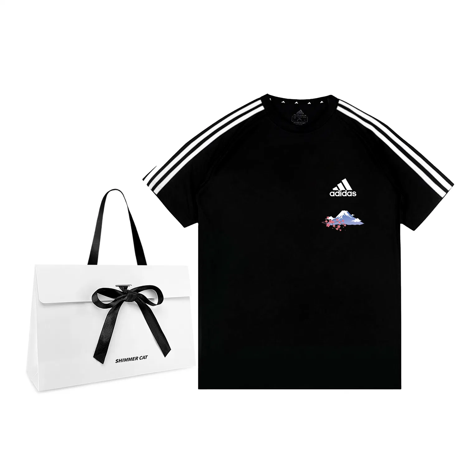 Adidas Футболка с принтом Фудзи Адидас белая