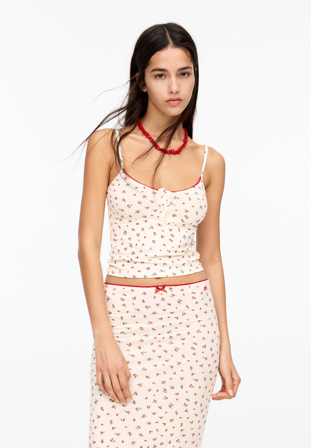 

Топ FLORAL PULL&BEAR, бежевый