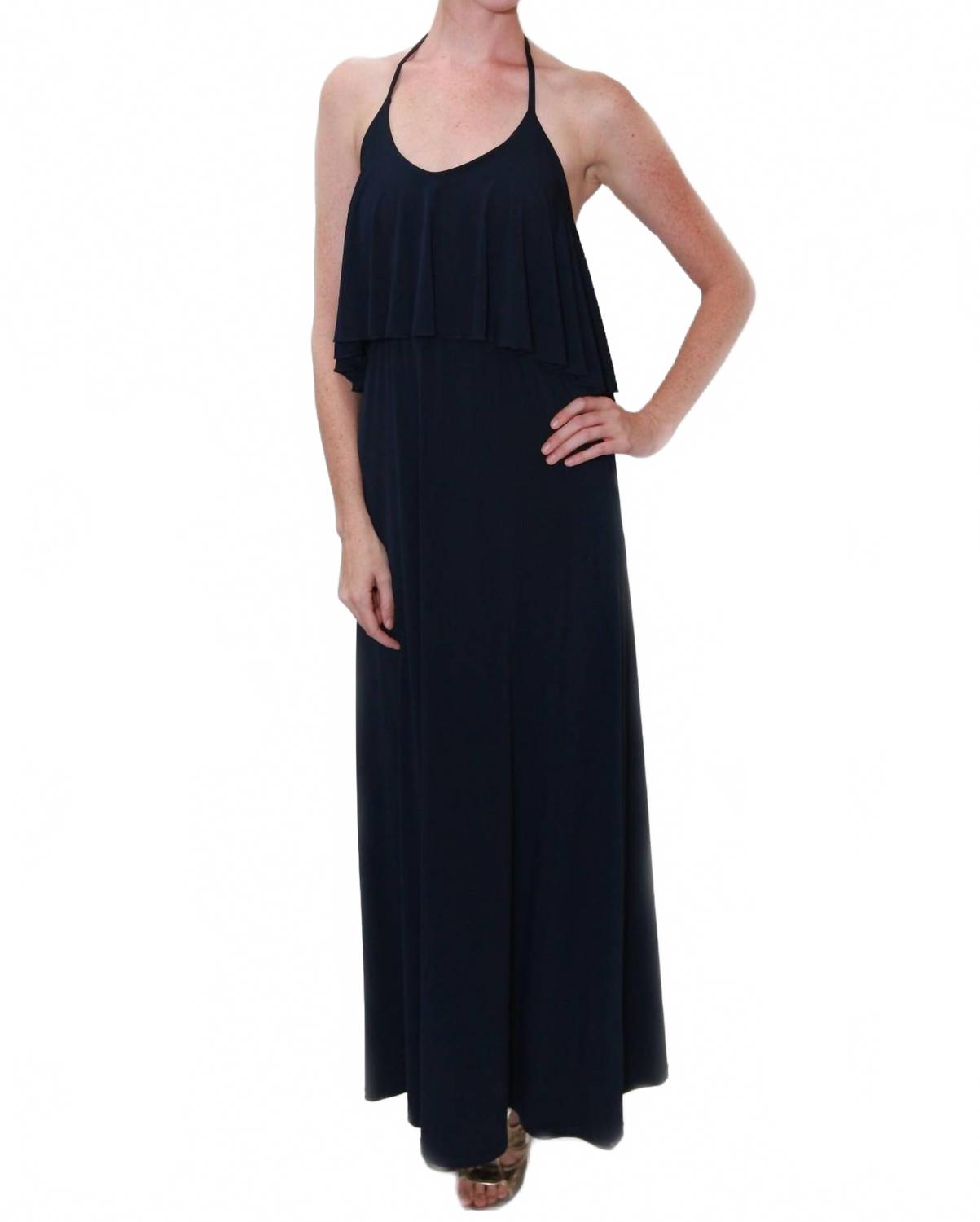 

Платье Halter Ruffel в темно-синем цвете Melissa Masse