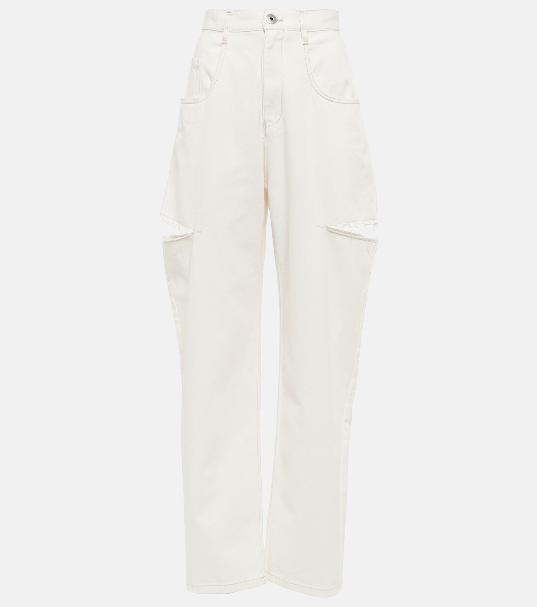 

Джинсы прямого кроя с высокой посадкой MAISON MARGIELA, белый