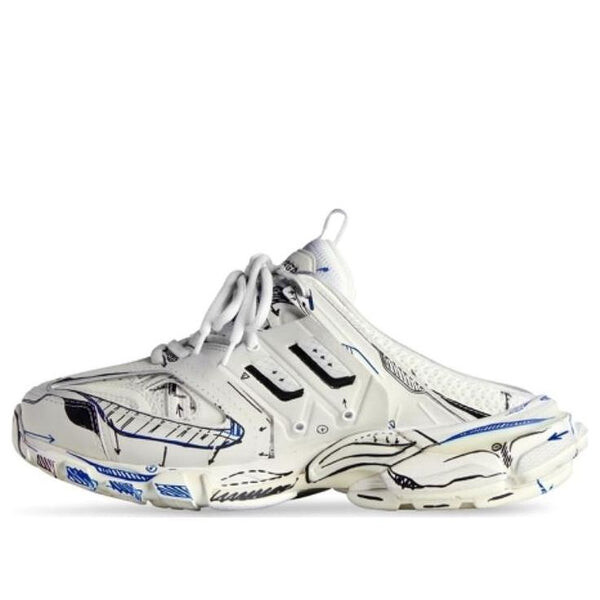 Тапочки track 3.0 mules 'white graffiti black' Balenciaga, белый