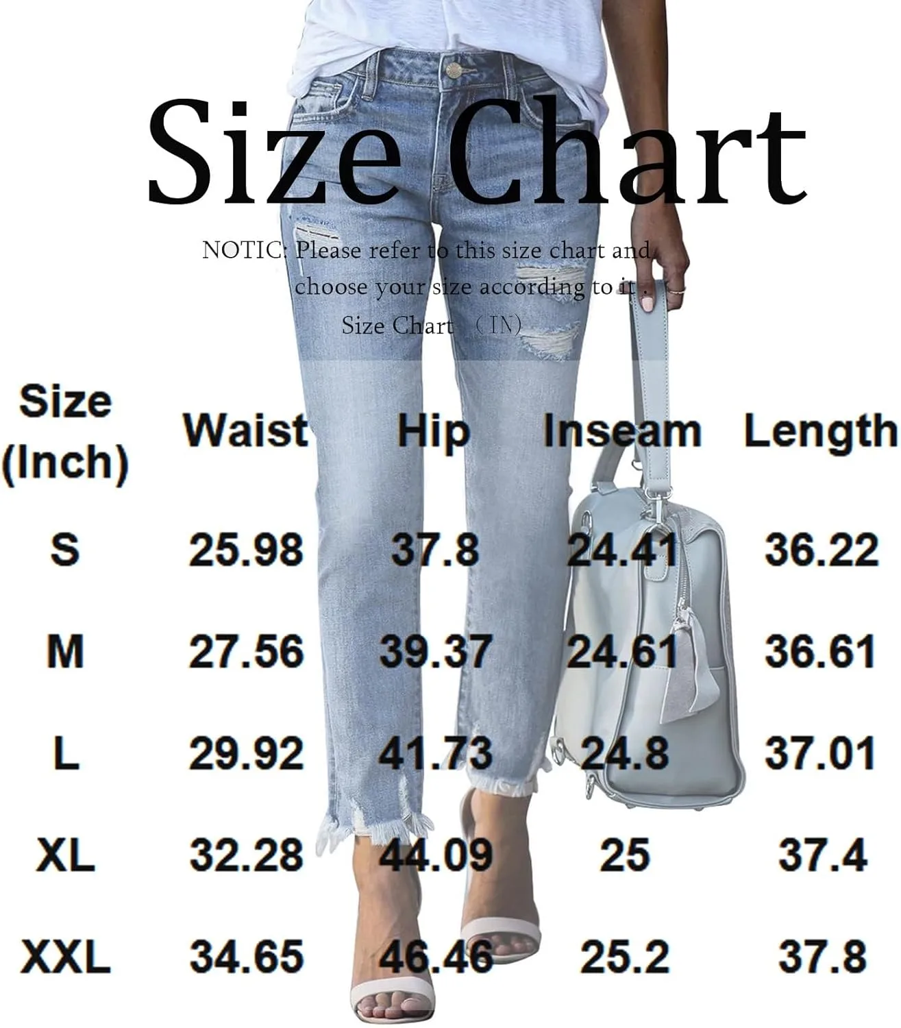 Женские джинсы distressed с потертостями и рваным краем, высокие, укороченные, slim fit, с эффектом контроля живота — фото 4