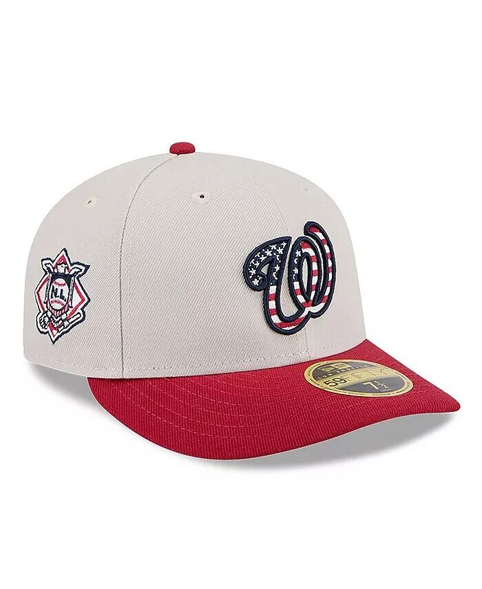 

Мужская красная шляпа Washington Nationals 2024 Четвертого июля с низким профилем 59FIFTY Fitted Hat New Era