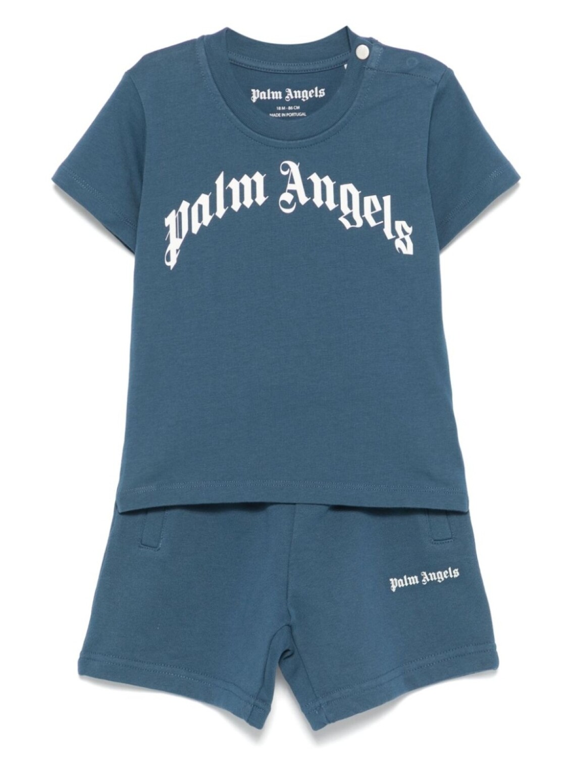 

Короткий комплект с логотипом Palm Angels Kids, синий