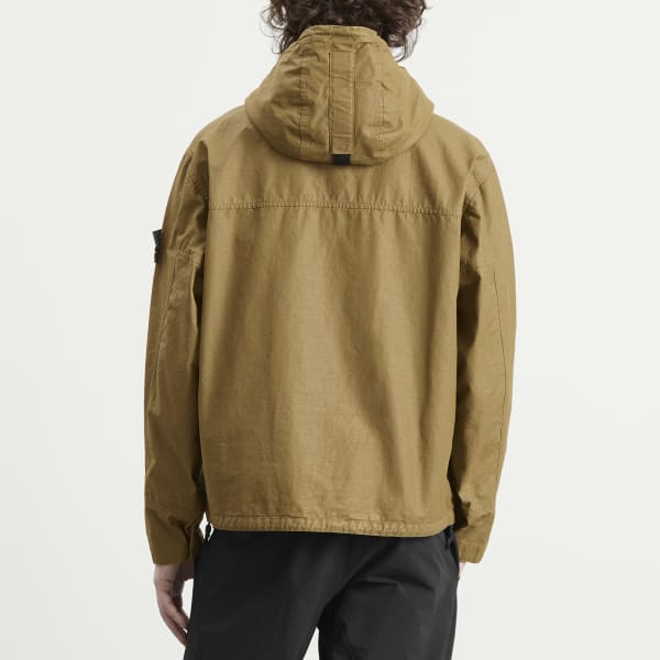 Короткая парка из хлопка рипстоп с двойным покрытием Stone Island, military зеленый — фото 3