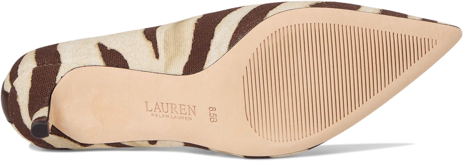 Туфли Lauren Ralph Lauren Adrienne Zebra-Print Canvas Pumps, цвет Zebra/Dark Hickory — фото 3