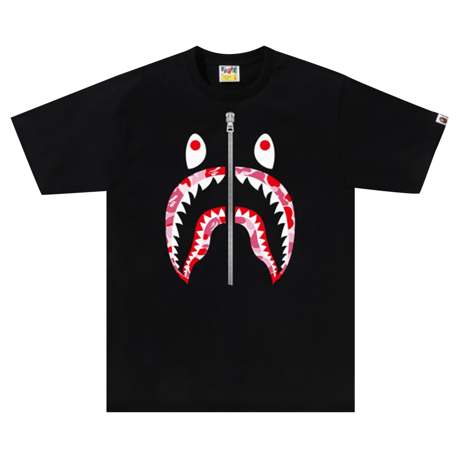 

Футболка BAPE ABC Camo Shark, черный/розовый