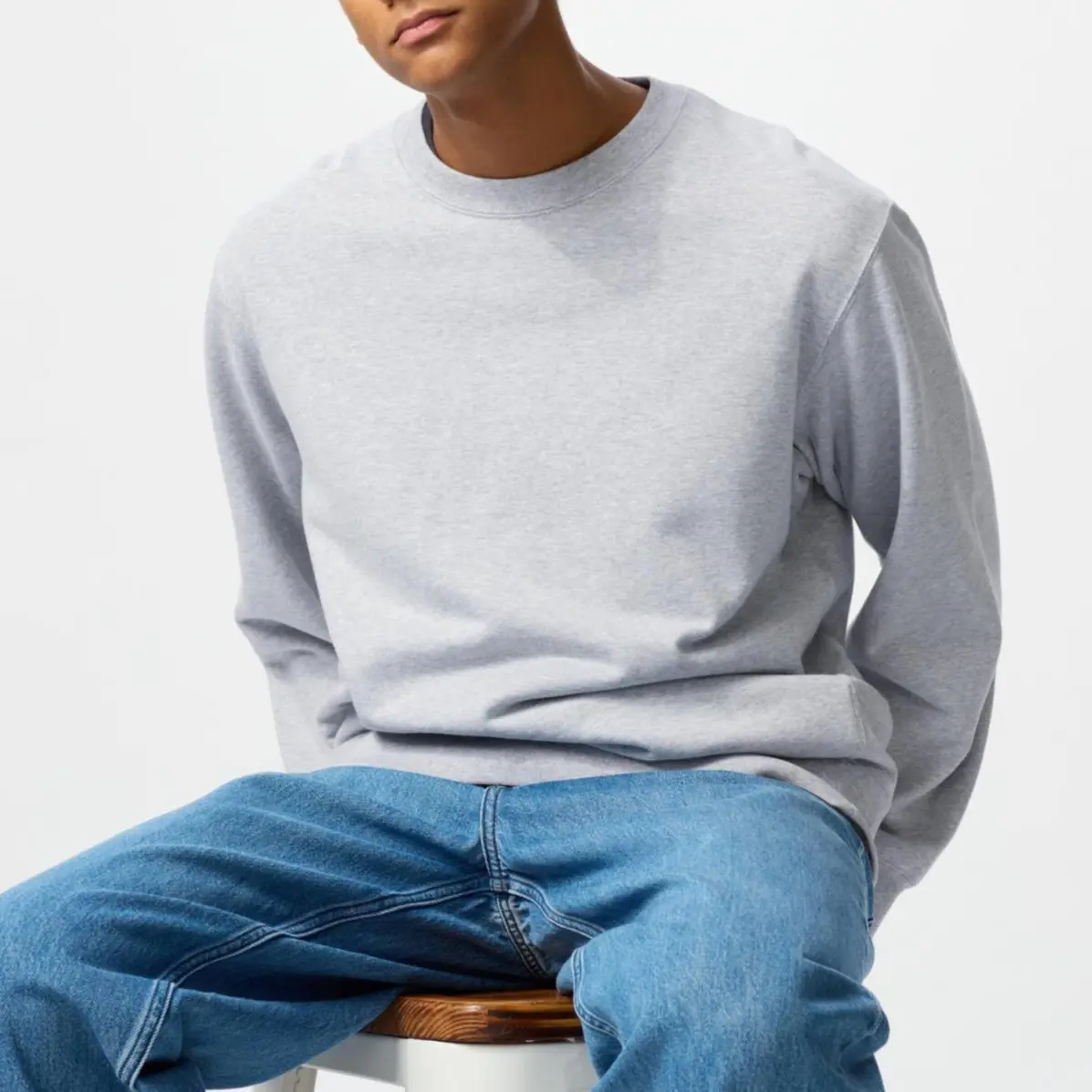 SS25 Толстовка Unisex Sky Gray UNIQLO, серый — фото 4