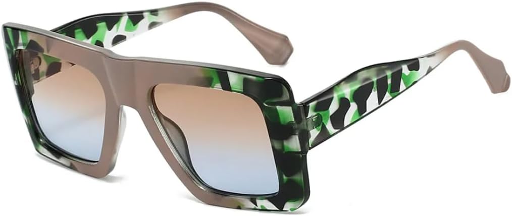 

Солнцезащитные очки для мужчин и женщин - защита UV400 - большая оправа с градиентными линзами леопардового принта для занятий спортом на открытом воздухе и вождения DSVIGF, Leopard Brown Green