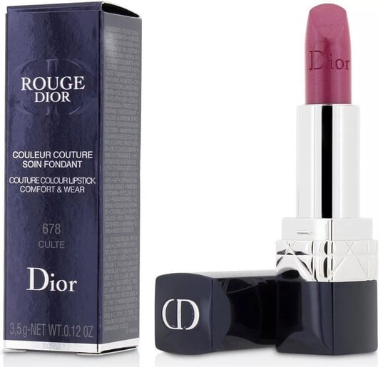 Многоразовый, оттенок 678 Culte Metallic, 3,5 г Dior, Rouge Dior Couture Color Lipstick Floral Lip Care Long Wear — фото 2