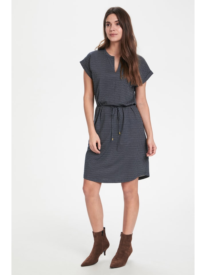 

Платье из джерси MabelPW, свободного кроя, с ромбовидным принтом, темно-синее PART TWO