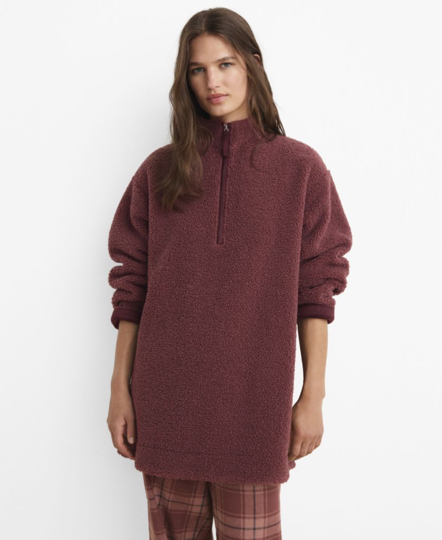 

Женская флисовая толстовка на молнии MANGO, Russet