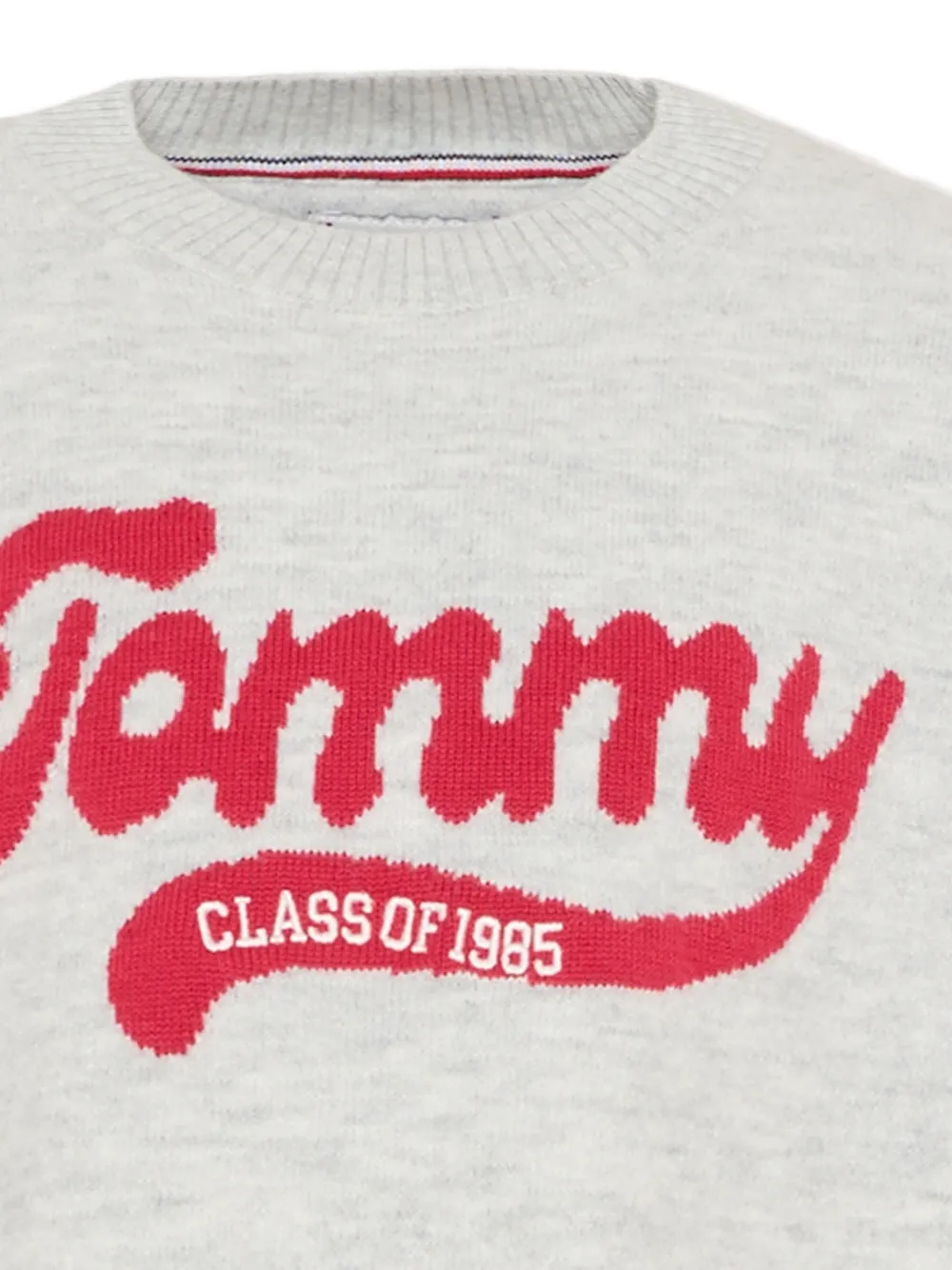 Топ с логотипом, выполненным в технике интарсии, с круглым вырезом Tommy Hilfiger Junior, серый — фото 4