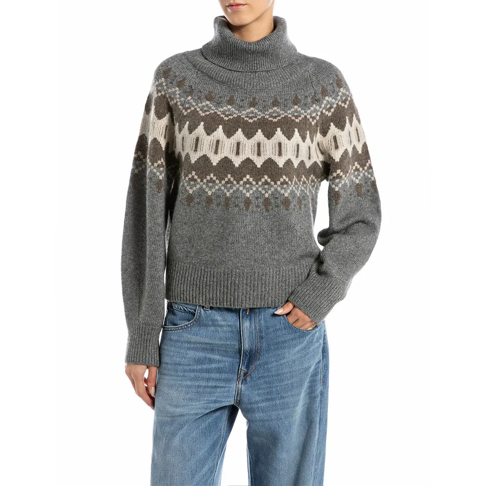 

Свитер Replay DK3924.000.G22726 high neck, серый