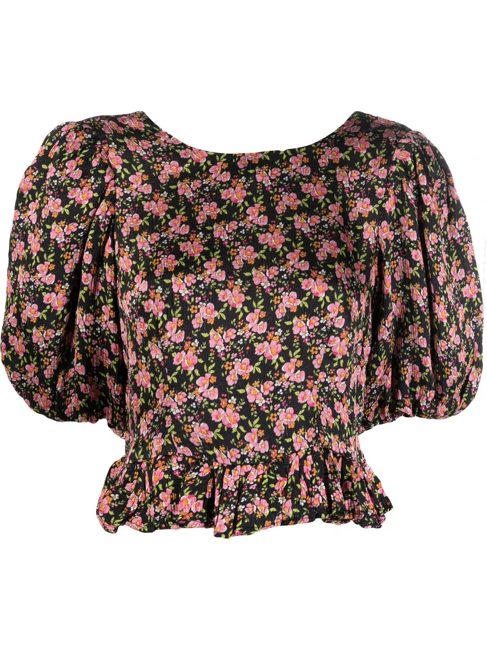 

Блузка с оборками и цветочным принтом byTiMo, черный
