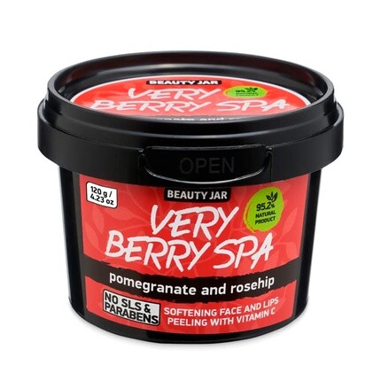 

Пилинг для лица и губ Very Berry Spa, 4,23 унции (120 г) - экстракты граната и шиповника - косметика ручной работы, Beauty Jar