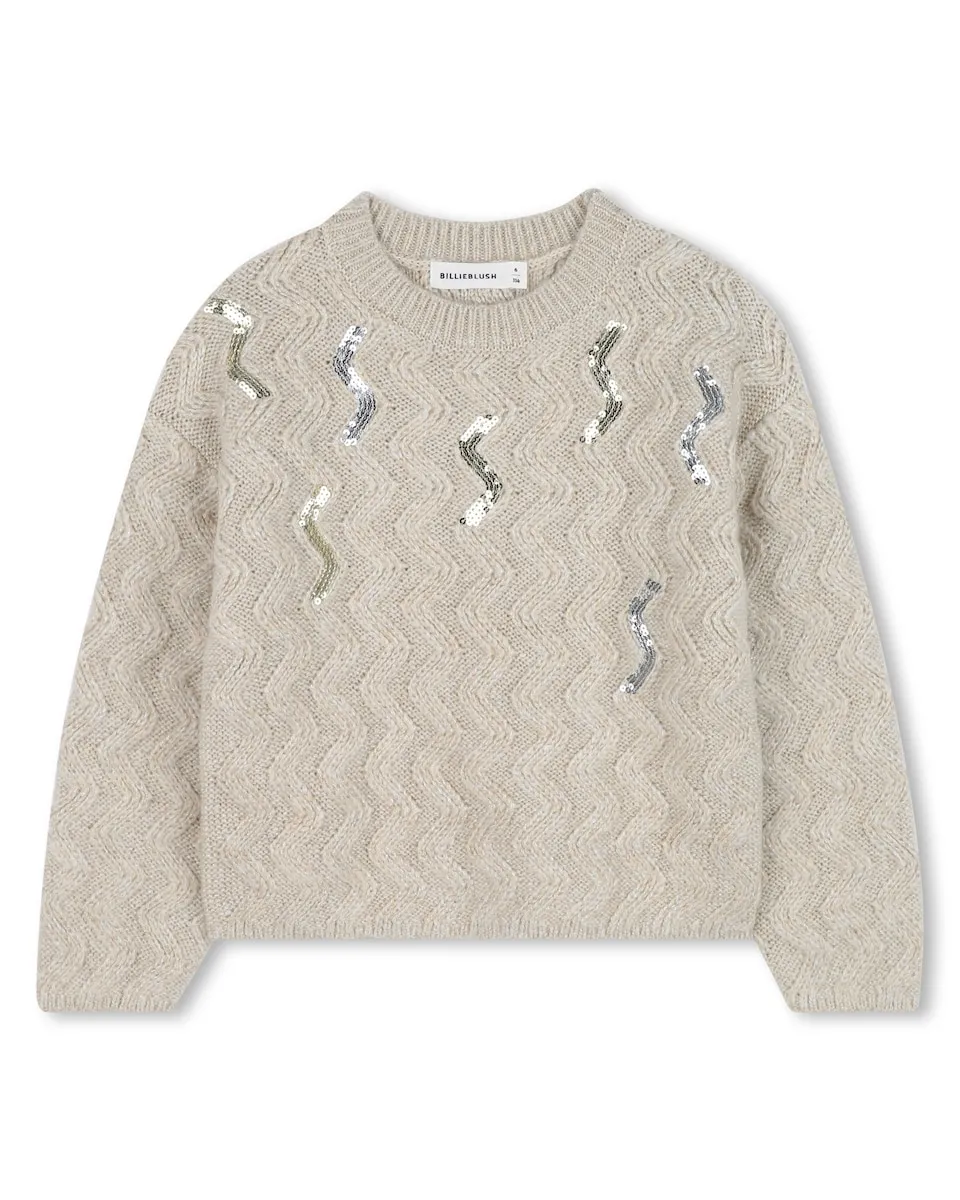 

Детский джемпер с длинными рукавами и золотыми нитями Billieblush