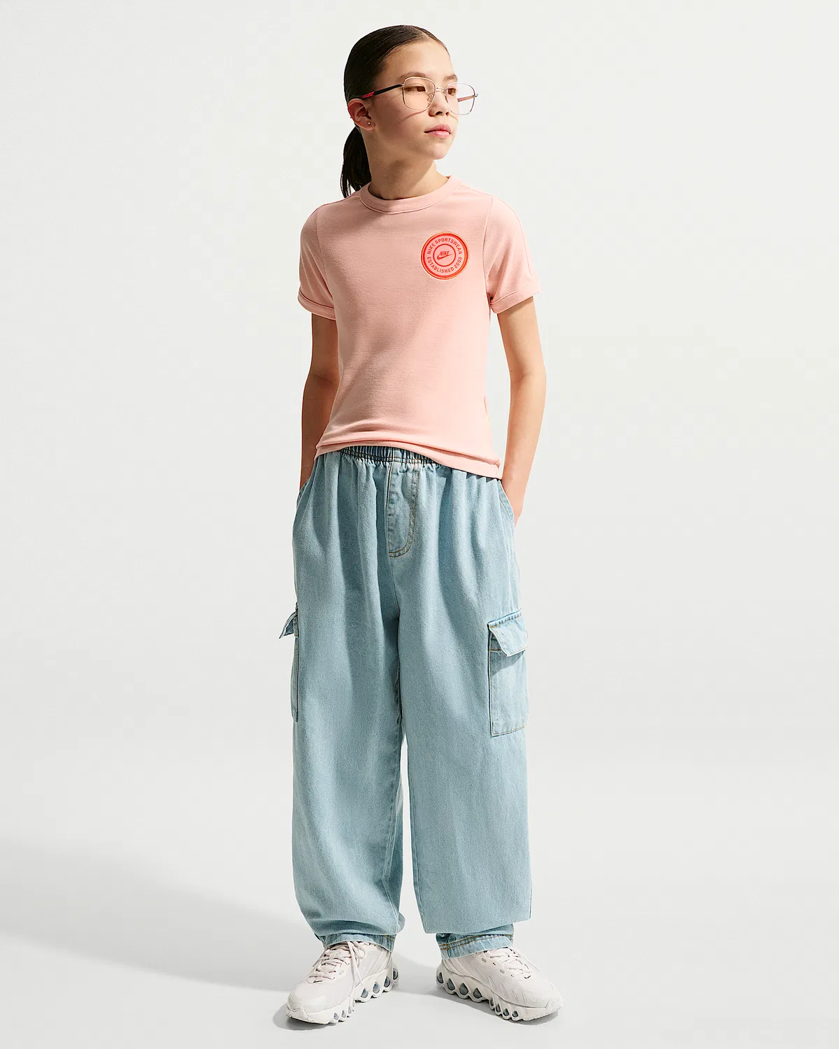 Детская (для девочек) футболка с коротким рукавом Nike Sportswear, Arctic Orange/Arctic Orange/Arctic Orange/Turf Orange — фото 4