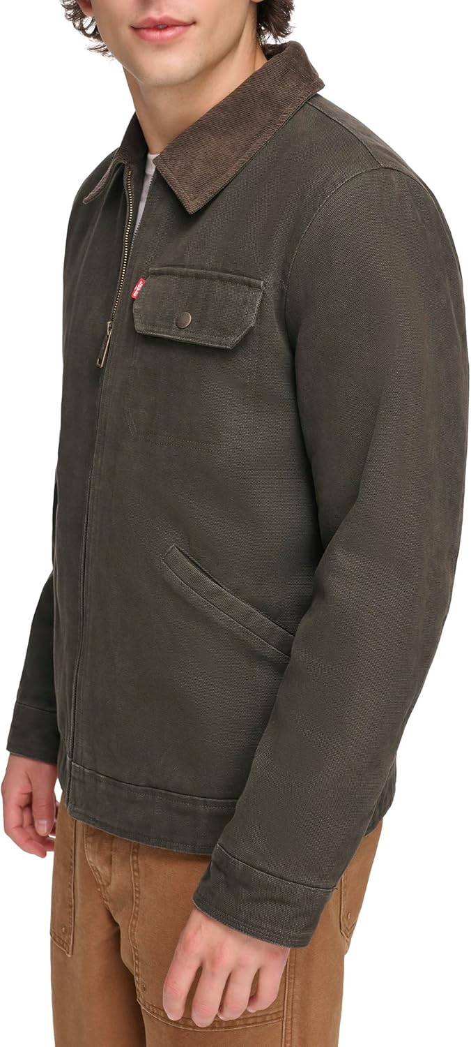 Куртка Levi's Workwear из хлопчатобумажной ткани с вельветовым воротником и воротником Depot, Olive — фото 2