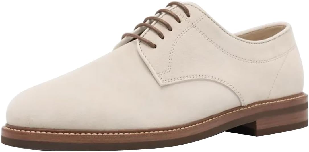 

Мужские оксфорды FSJ с закрытым носком, шнуровкой, низким каблуком, декоративной перфорацией, красивые светлые повседневные туфли, размер 4-16 US, Apricot