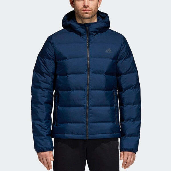Пуховик adidas protection against cold Stay Warm hooded down Jacket Navy Blue, синий — фото 4