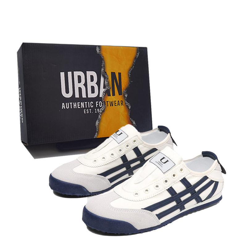 

URBAN AUTHENTIC Антискользящие износостойкие низкие скейтерские кроссовки унисекс бежево-голубые, цвет Beige Blue