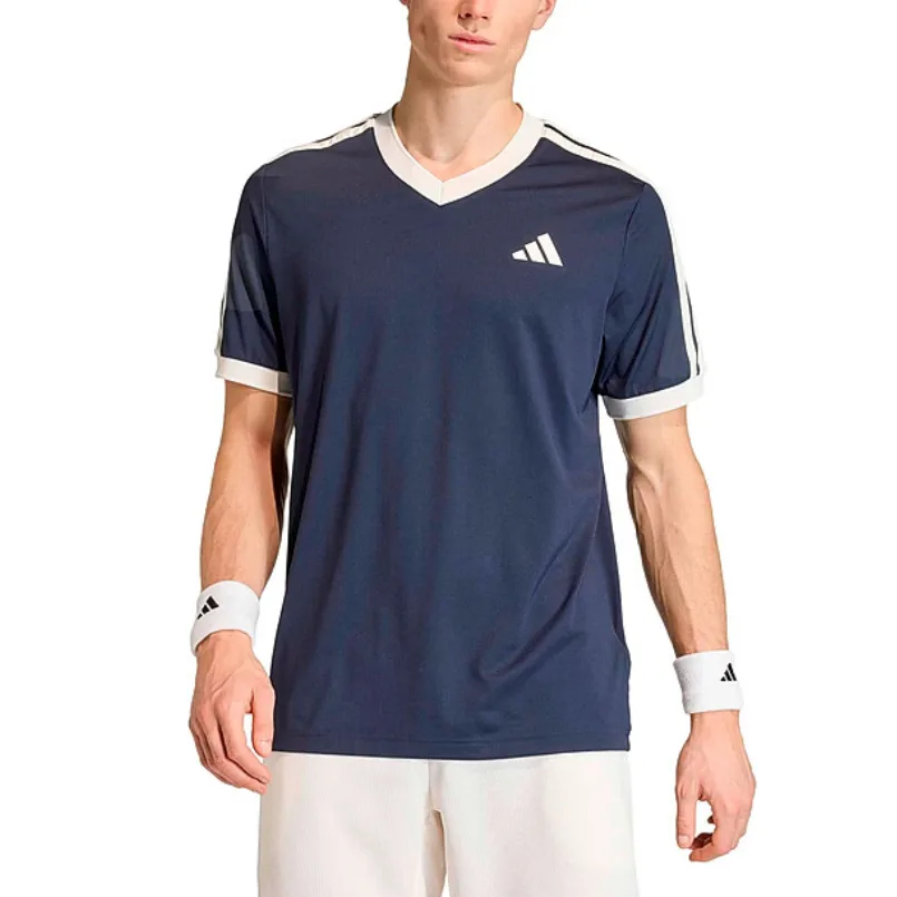 Adidas Футболка мужская синяя V-образный вырез Moderate — фото 3