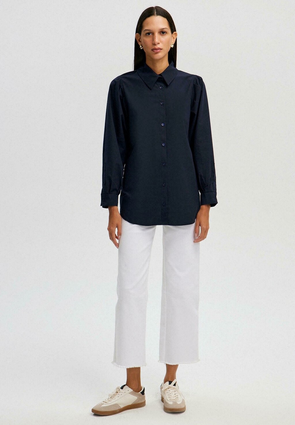 

Рубашка-блузка WITH PLEATED SLEEVE Touché Privé, темно-синий
