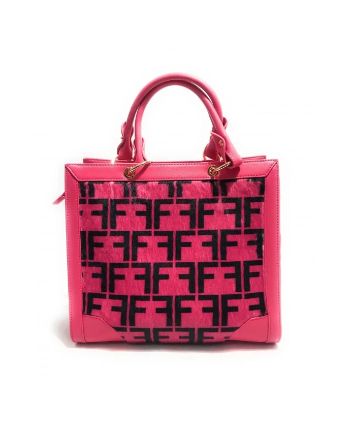 

Розовая сумка-тоут с множеством логотипов. Fracomina, розовый