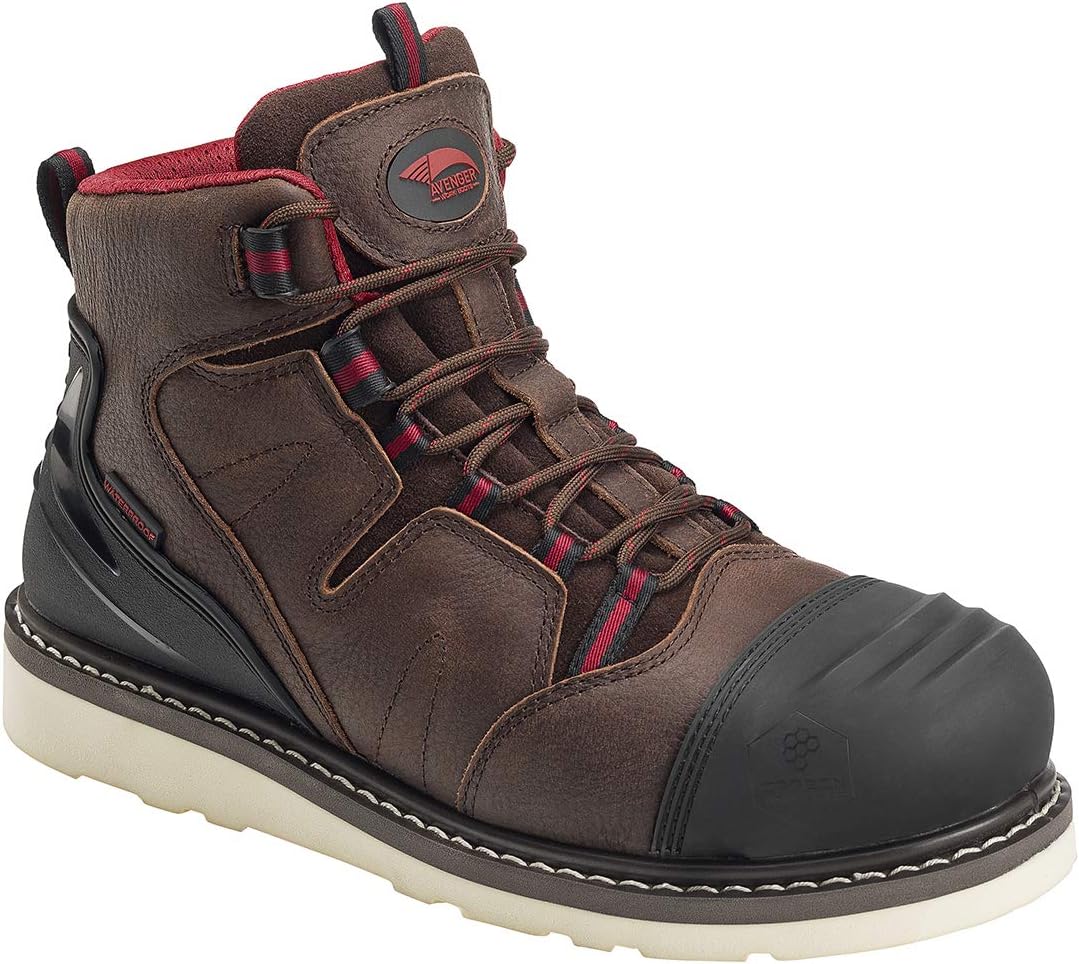 

Мужские ботинки FSI Footwear Specialties International 7506 15 см из кожи с защитным носком и карбоновым нановолокном, на танкетке EH, коричневый