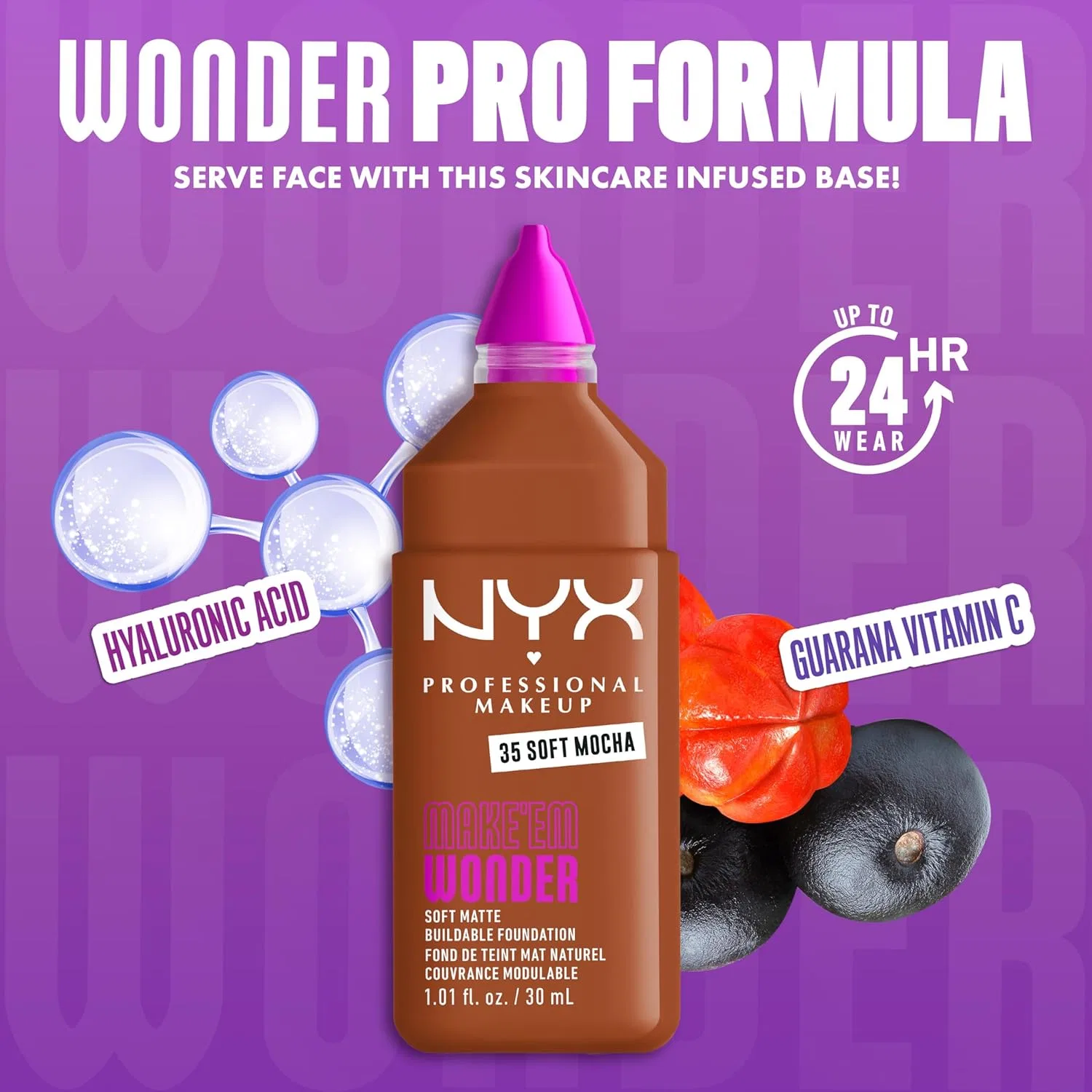 Тональный крем «Make 'Em Wonder Foundation» от NYX Professional Makeup Nyx Professional Makeup, Soft Mocha — фото 4
