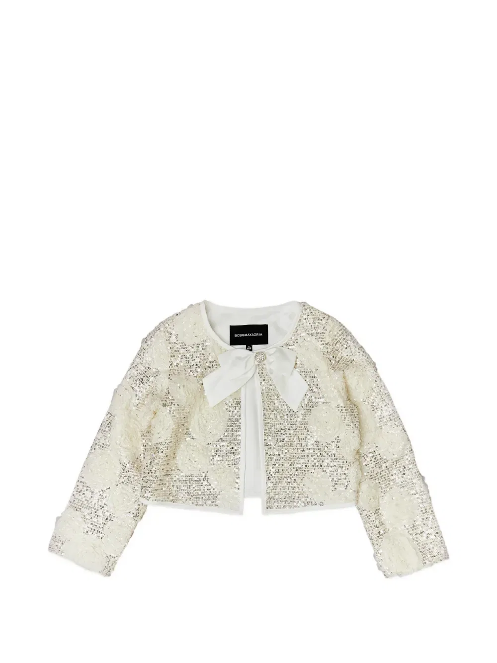 Жакет с цветочным бантом Bcbg Kids, серебро