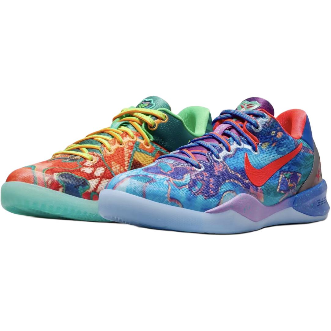 Nike Kobe 8 противоскользящие амортизирующие низкие детские баскетбольные кроссовки orange/blue/green/red — фото 4
