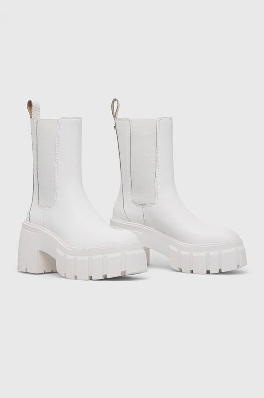 Женские ботинки челси Steve Madden из натуральной кожи, белый — фото 2