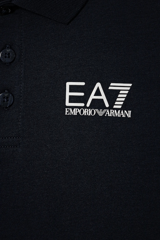 Хлопковая детская поло Ea7 Emporio Armani, темно-синий — фото 3