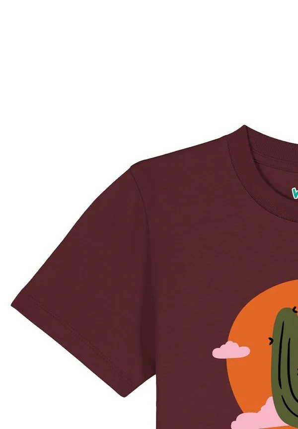 Футболка с принтом kaktus im sonnenuntergang Watapparel, Burgundy — фото 4