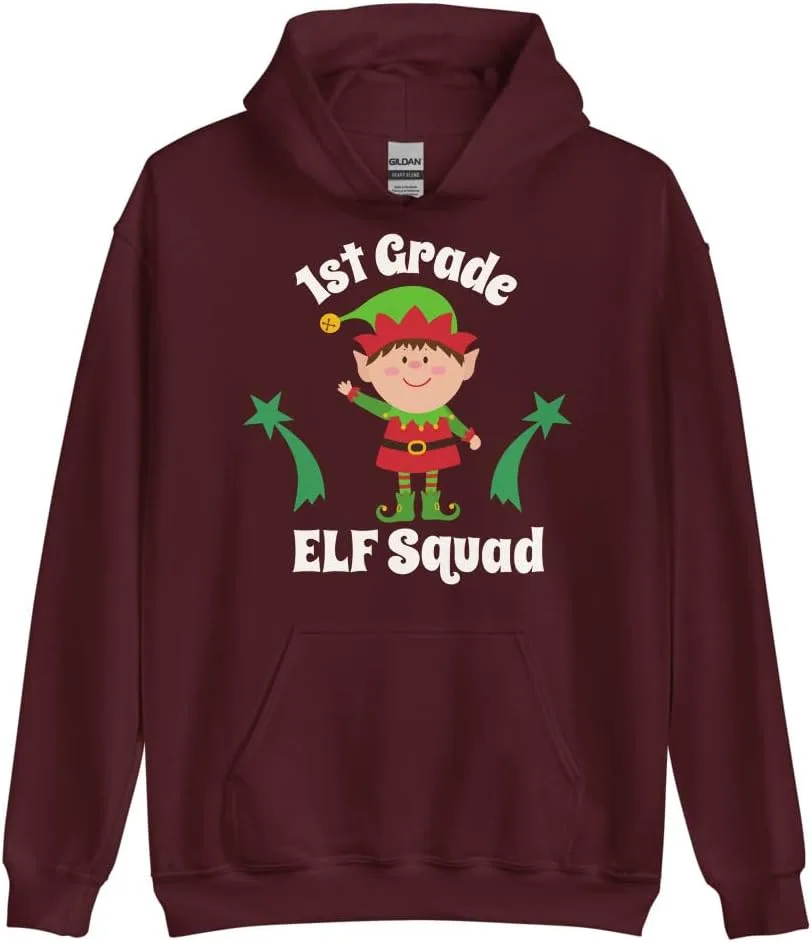 Толстовка с принтом Elf Squad для учителей и учеников Generic, бордовый