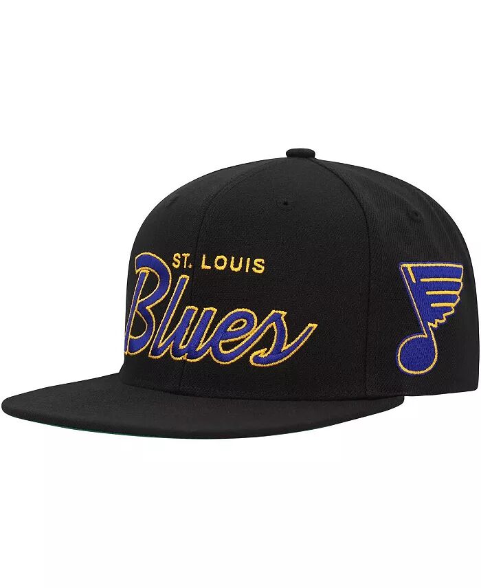 

Мужская черная кепка St. Louis Blues Core Team Script 2.0 Snapback Mitchell & Ness, черный