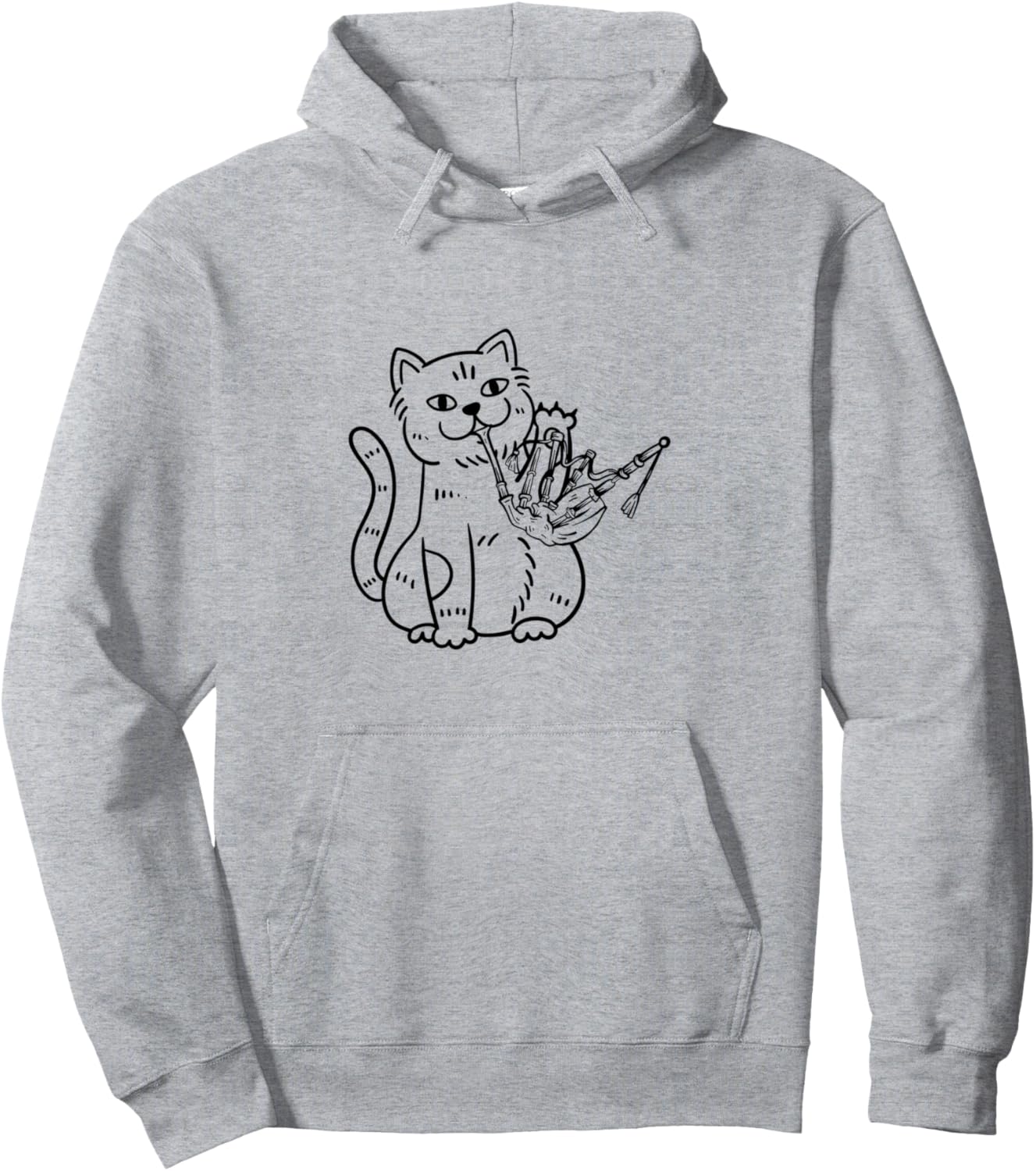 

Толстовка с изображением кота-волынщика Cat Lover & Cat Owner Bagpiper, серый