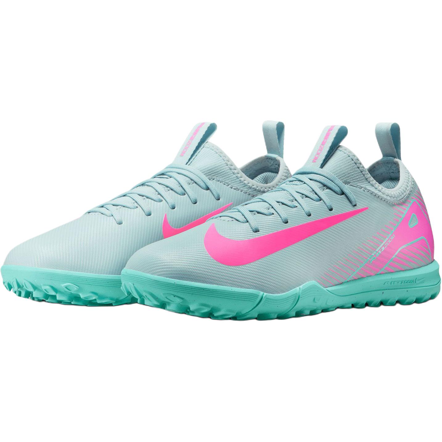 Mercurial Vapor 16 Academy устойчивые к истиранию низкие детские футбольные бутсы grey green/purple Kids' Nike, Grey-зеленый/фиолетовый — фото 3