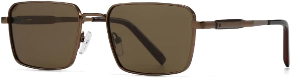 

Солнцезащитные очки с защитой UV400 | Металлические петли, маленькая оправа, цветные линзы | Для женщин и мужчин, для занятий спортом на открытом воздухе и вождения DSVIGF, Coffee