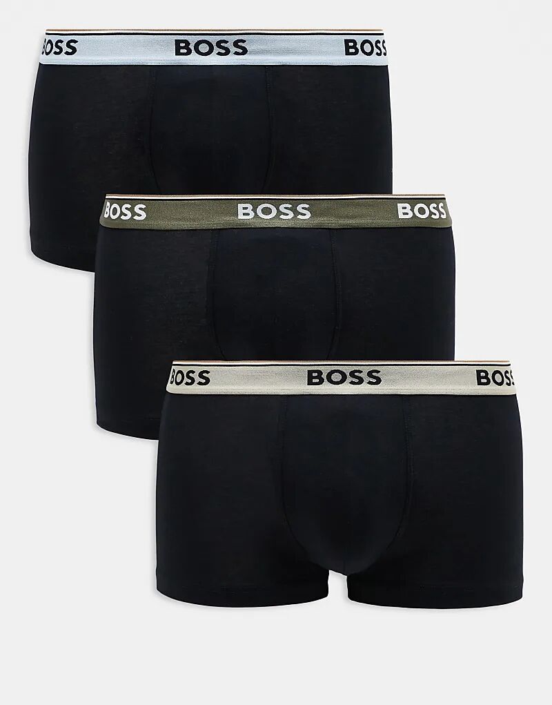 

Трусы-боксеры Power 3 с логотипом на поясе черного цвета BOSS Bodywear