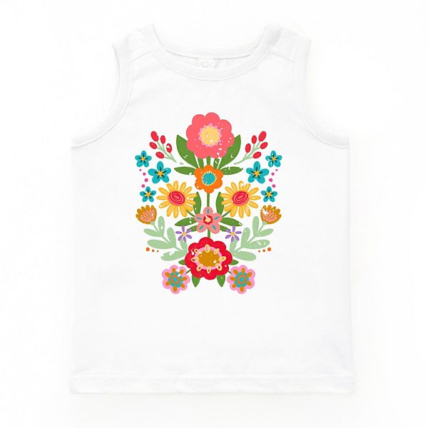 

Футболка Folk art florals distressed youth The Juniper Shop, White