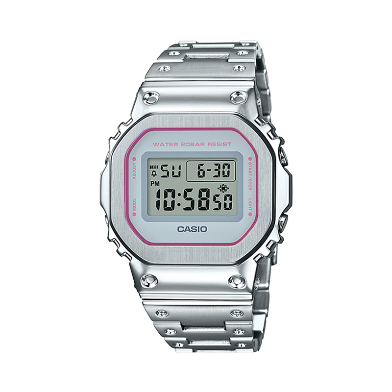 

CASIO Ретрофит серия электронный механизм металлический ремешок часы унисекс серый циферблат