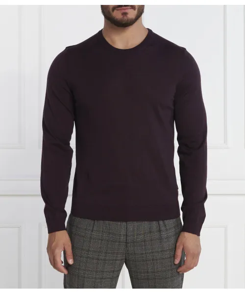 

Шерстяной свитер с перевивочным переплетением Slim fit Boss, красный