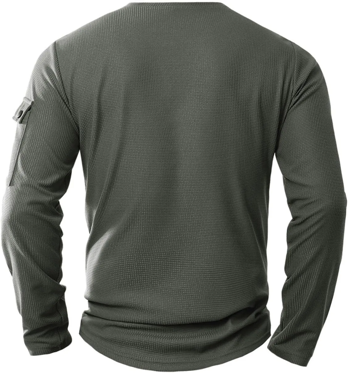 Мужская бейсболка Henley с длинным рукавом Slim-Fit и V-образным вырезом — фото 2