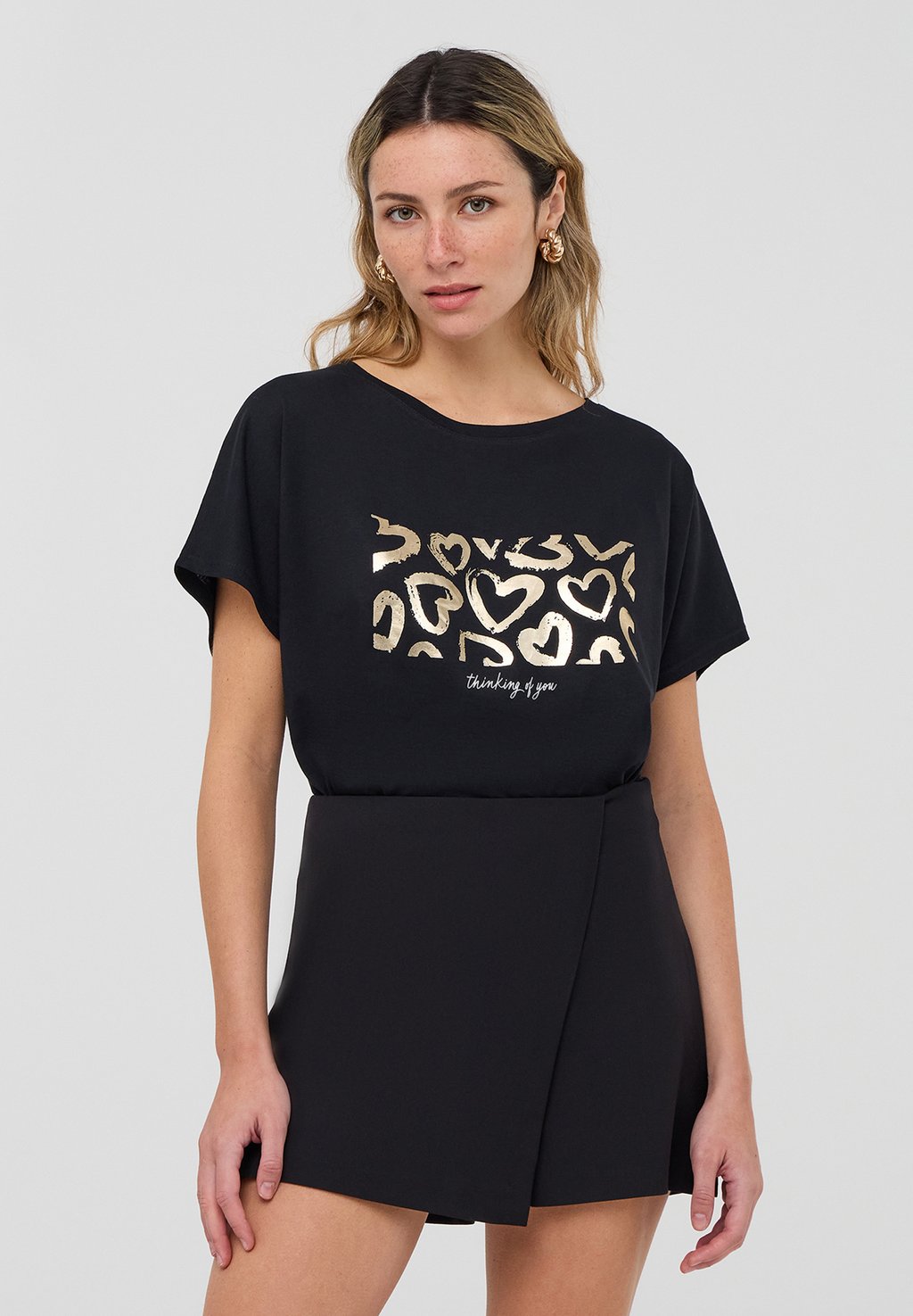 

Футболка с принтом CON LAMINATA Terranova, черный