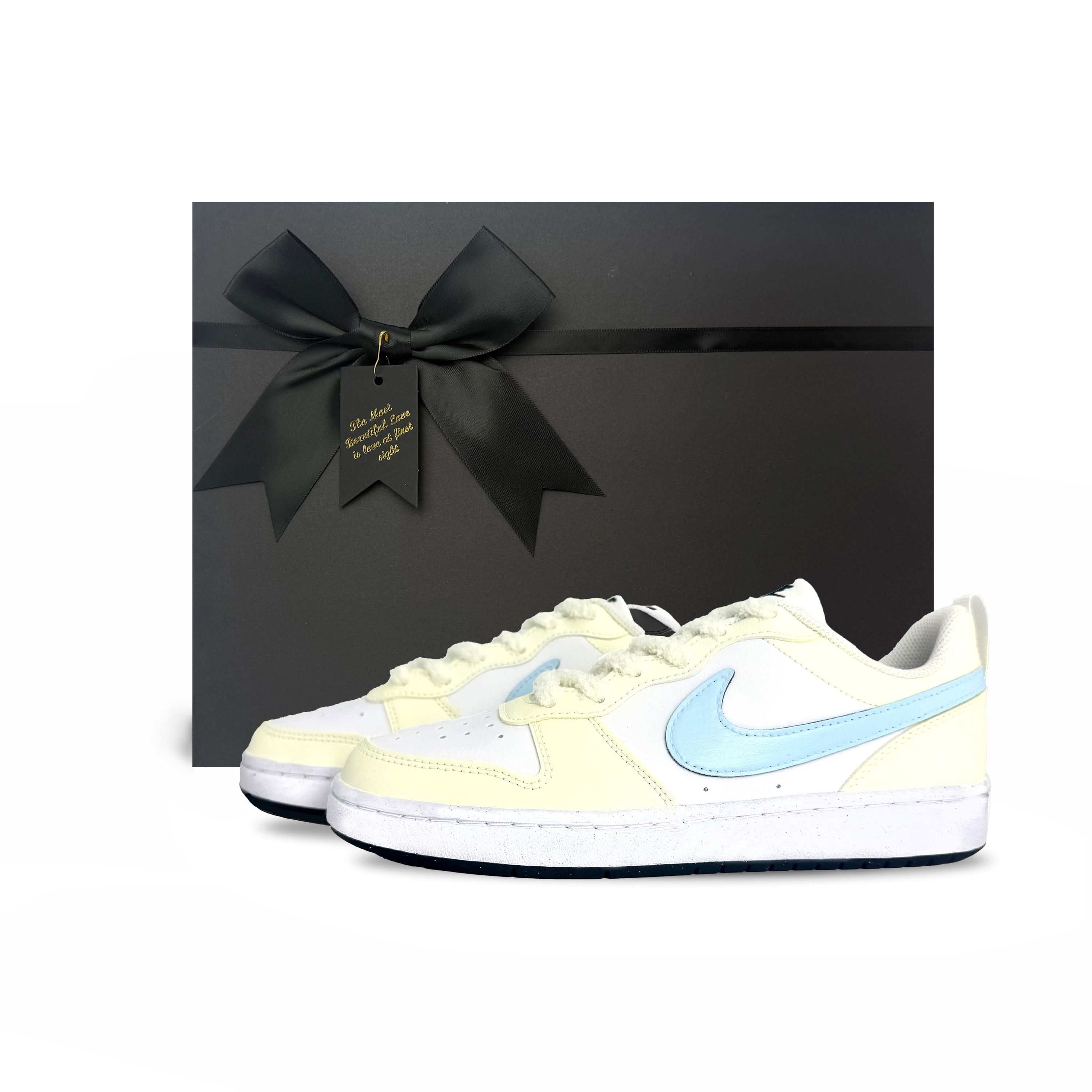 

Детские скейтерские кроссовки Court Borough для младших школьников Nike, желтый/синий