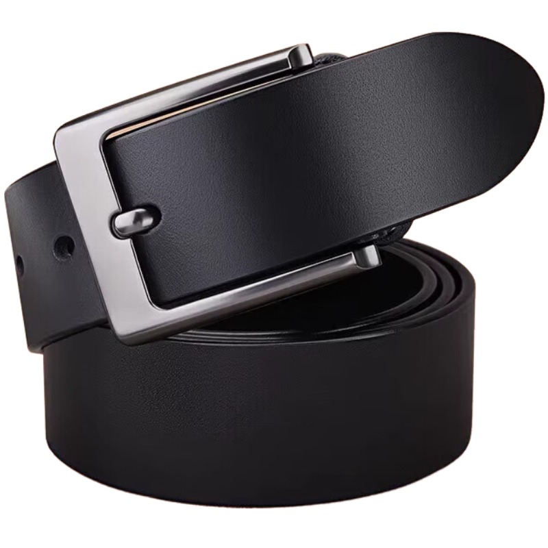 

WARRIOR Мужской кожаный ремень из коровьей кожи шириной 3.8 см, Black