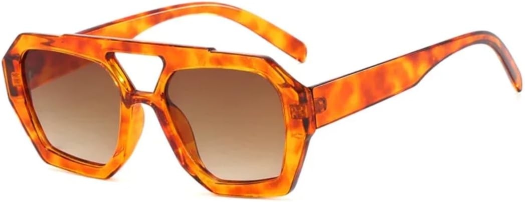 

Солнцезащитные очки с защитой UV400 | Толстая оправа с двойной перемычкой | Для женщин и мужчин | Для занятий спортом на открытом воздухе и вождения DSVIGF, Orange Leopard Tea